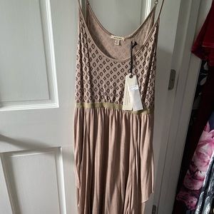 ANAMÁ khaki spaghetti strap maxi dress Sz L